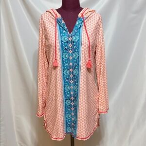 AquaEtSol Beach Coverup Hoodie Tunic Dress in size women’s XL